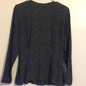 Long sleeved black vintage silk blouse